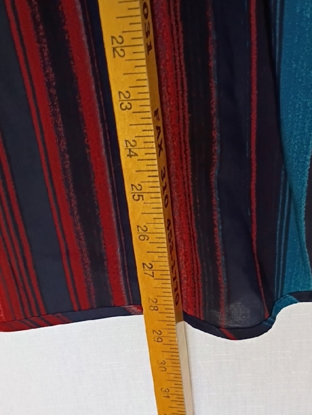 John Mark Embroidered Striped Boho Tunic in Red, Navy & Teal Size XL - Picture 9 of 13